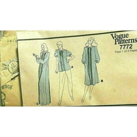 Sewing Pattern Vogue 7772 Maternity Misses Top or Dress Size 12 Bust 34 Uncut VG - Picture 5 of 6